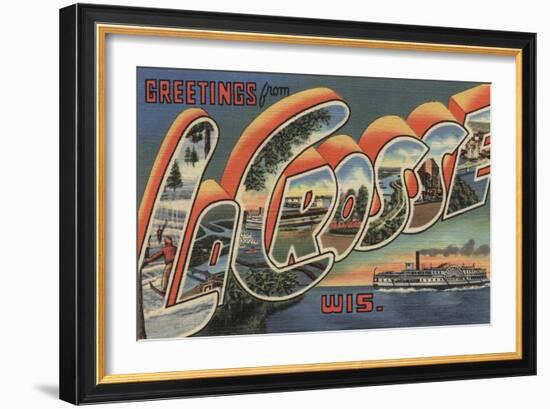 La Crosse, Wisconsin - Large Letter Scenes-Lantern Press-Framed Art Print