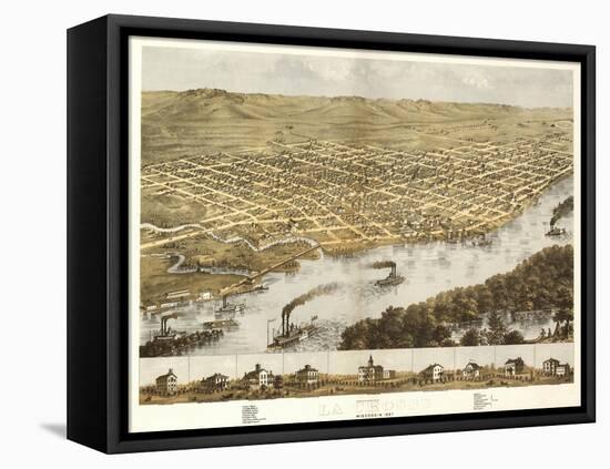 La Crosse, Wisconsin - Panoramic Map-Lantern Press-Framed Stretched Canvas