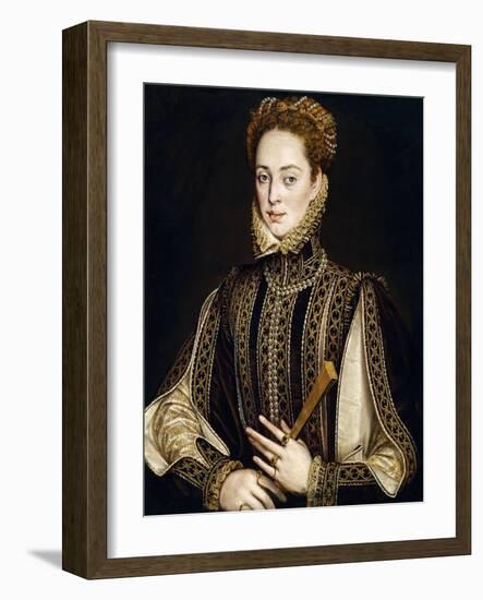 La Dama del Abanico, 1570-1573, Spanish School-Alonso Sanchez Coello-Framed Giclee Print