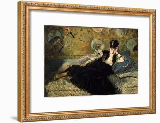 La Dame Aux Eventails, Lady with Fans, 1873-Edouard Manet-Framed Giclee Print