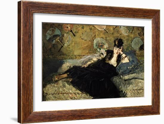 La Dame Aux Eventails, Lady with Fans, 1873-Edouard Manet-Framed Giclee Print