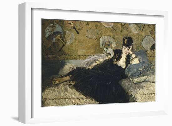 La dame aux éventails, Nina de Callias-Edouard Manet-Framed Giclee Print