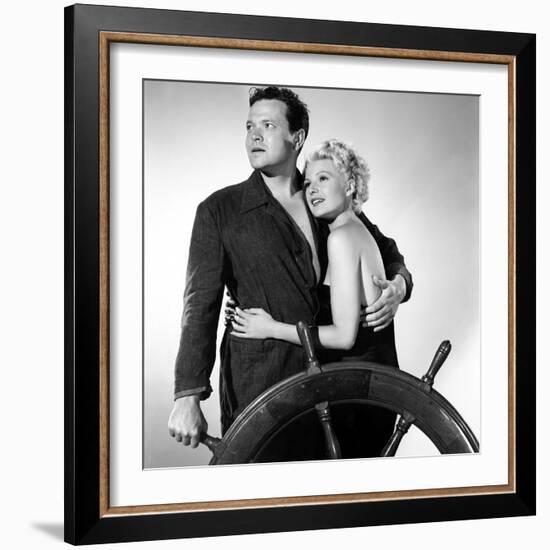 La Dame by Shanghai THE LADY FROM SHANGHAI by OrsonWelles with Orson Welles and Rita Hayworth, 1947-null-Framed Photo