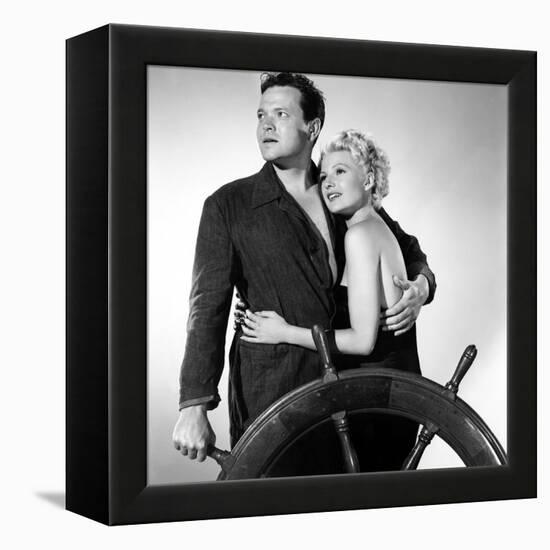 La Dame by Shanghai THE LADY FROM SHANGHAI by OrsonWelles with Orson Welles and Rita Hayworth, 1947-null-Framed Stretched Canvas