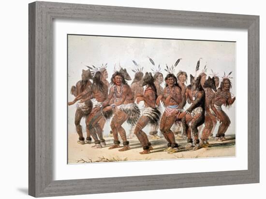 La danse de l'ours chez les Indiens d'Amérique du Nord-Mc Gahey d'après G. Catlin-Framed Giclee Print