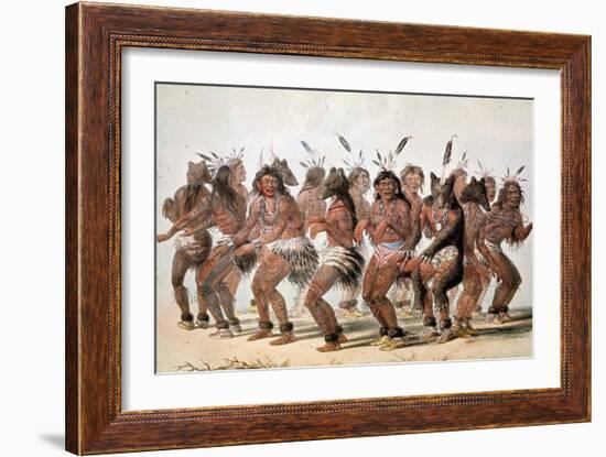 La danse de l'ours chez les Indiens d'Amérique du Nord-Mc Gahey d'après G. Catlin-Framed Giclee Print