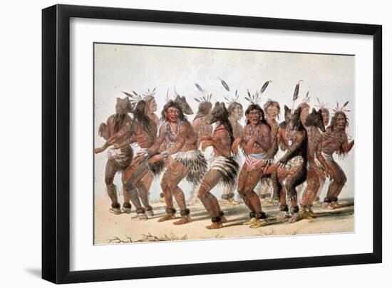 La danse de l'ours chez les Indiens d'Amérique du Nord-Mc Gahey d'après G. Catlin-Framed Giclee Print