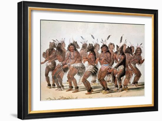 La danse de l'ours chez les Indiens d'Amérique du Nord-Mc Gahey d'après G. Catlin-Framed Giclee Print