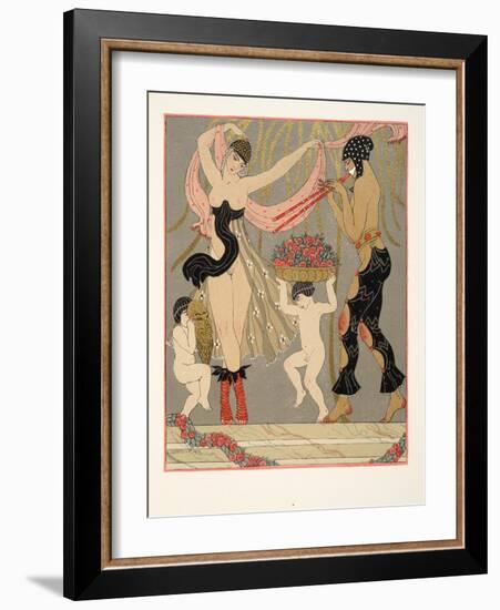 La Danse Des Fleurs, Illustration from Les Chansons De Bilitis, by Pierre Louys, Pub. 1922 (Pochoir-Georges Barbier-Framed Giclee Print