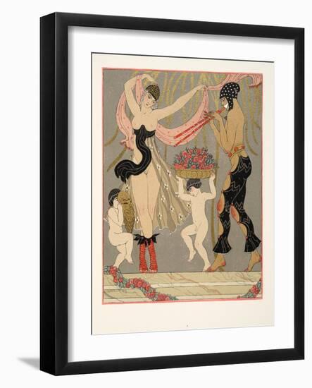 La Danse Des Fleurs, Illustration from Les Chansons De Bilitis, by Pierre Louys, Pub. 1922 (Pochoir-Georges Barbier-Framed Giclee Print