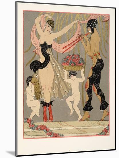 La Danse Des Fleurs, Illustration from Les Chansons De Bilitis, by Pierre Louys, Pub. 1922 (Pochoir-Georges Barbier-Mounted Giclee Print