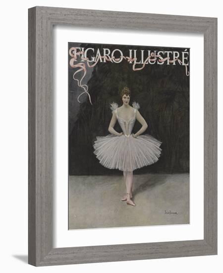 La Danseuse (The Dancer). Cover of Le Figaro Illustre, February 1895 (Colour Litho)-Jean Beraud-Framed Giclee Print