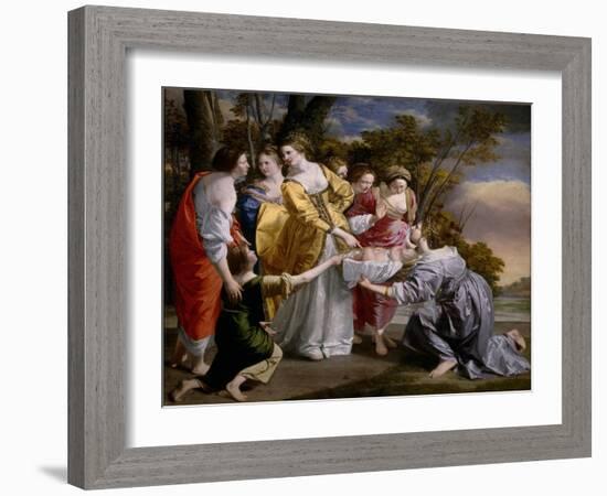 La Decouverte De Moise - the Finding of Moses - Peinture De Orazio Gentileschi (1563-1638), 1633 --Orazio Gentileschi-Framed Giclee Print