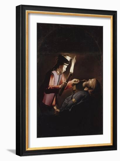 La Découverte du corps de saint Alexis (copie d'après un original perdu)-Georges de La Tour-Framed Giclee Print