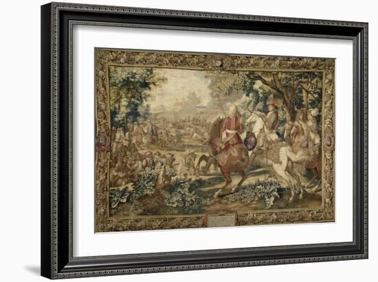 La défaite du comte de Marsin, commandant de l'armée espagnole près du canal de Bruges-Brun Charles Le-Framed Giclee Print