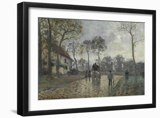 La diligence à Louveciennes (Yvelines)-Camille Pissarro-Framed Giclee Print