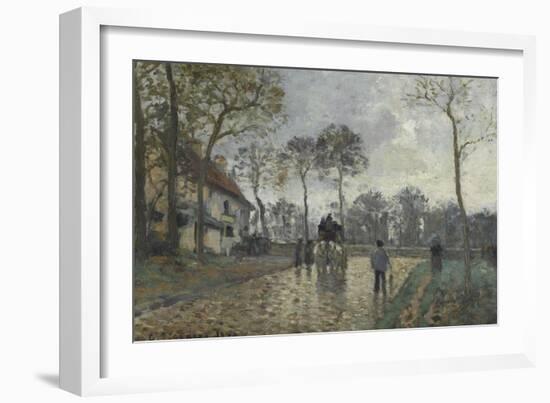 La diligence à Louveciennes (Yvelines)-Camille Pissarro-Framed Giclee Print