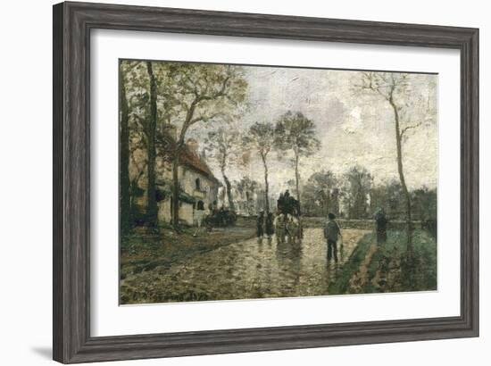 La diligence à Louveciennes-Camille Pissarro-Framed Giclee Print