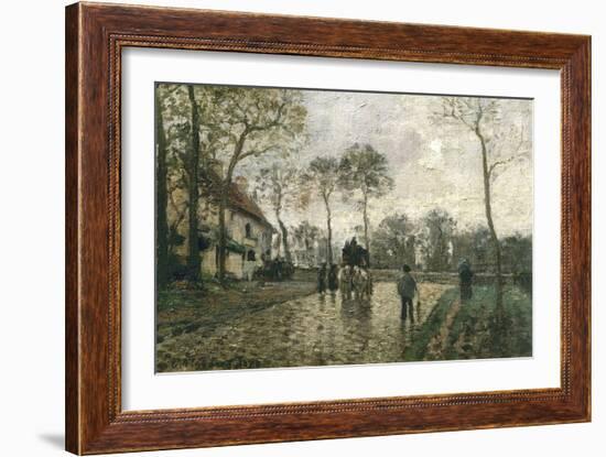 La diligence à Louveciennes-Camille Pissarro-Framed Giclee Print