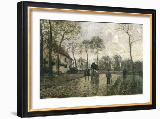 La diligence à Louveciennes-Camille Pissarro-Framed Giclee Print