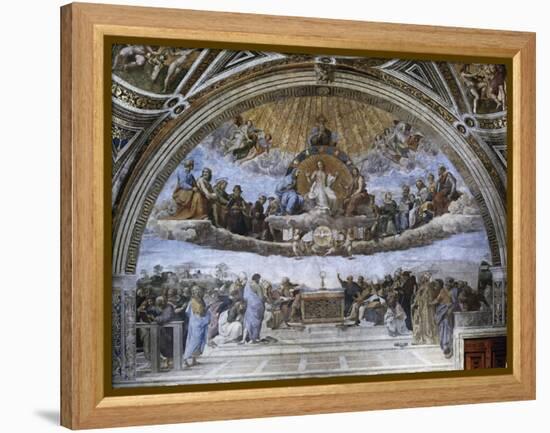 La Disputa (Disputation of the Holy Sacrament)-Raphael-Framed Premier Image Canvas