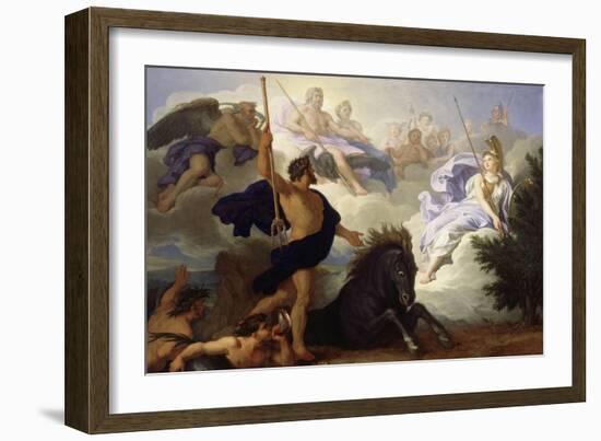 La dispute de Minerve et de Neptune pour savoir qui des deux donnera son nom à la ville d'Athènes-René Antoine Houasse-Framed Giclee Print