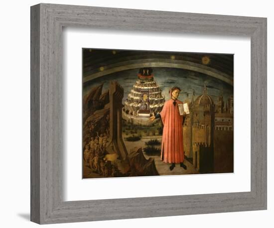 La Divina Commedia Illumina Firenze, Dante Aligheri-Domenico di Michelino-Framed Giclee Print