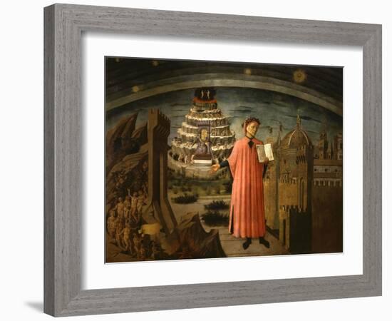 La Divina Commedia Illumina Firenze, Dante Aligheri-Domenico di Michelino-Framed Giclee Print