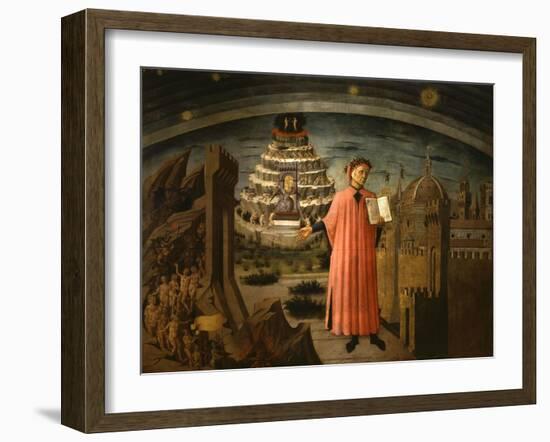 La Divina Commedia Illumina Firenze, Dante Aligheri-Domenico di Michelino-Framed Giclee Print