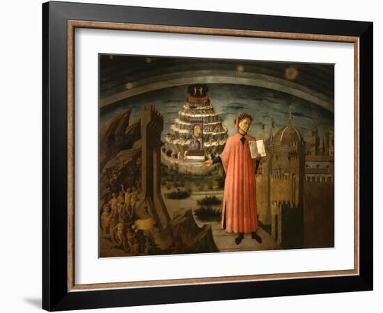 La Divina Commedia Illumina Firenze, Dante Aligheri-Domenico di Michelino-Framed Giclee Print