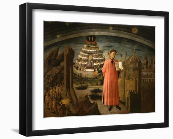 La Divina Commedia Illumina Firenze, Dante Aligheri-Domenico di Michelino-Framed Giclee Print