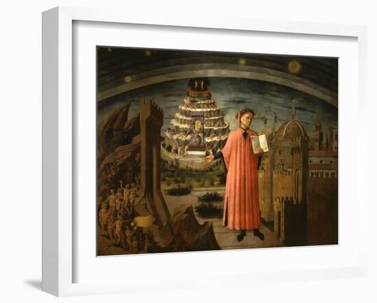 La Divina Commedia Illumina Firenze, Dante Aligheri-Domenico di Michelino-Framed Giclee Print