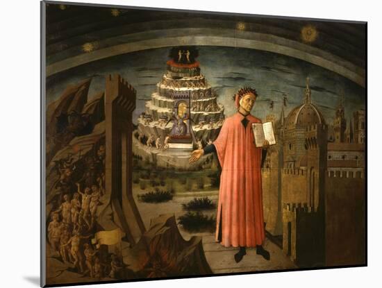 La Divina Commedia Illumina Firenze, Dante Aligheri-Domenico di Michelino-Mounted Giclee Print