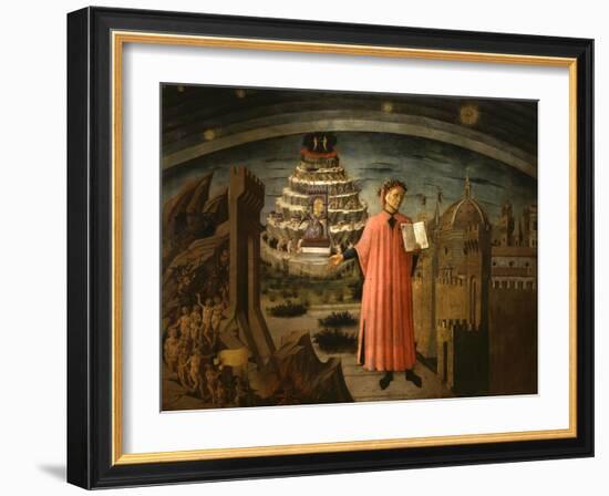 La Divina Commedia Illumina Firenze, Dante Aligheri-Domenico di Michelino-Framed Giclee Print