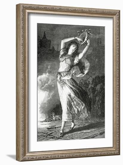 La Esmeralda - Illustration from Notre Dame De Paris, 19th Century-Gustave Brion-Framed Giclee Print