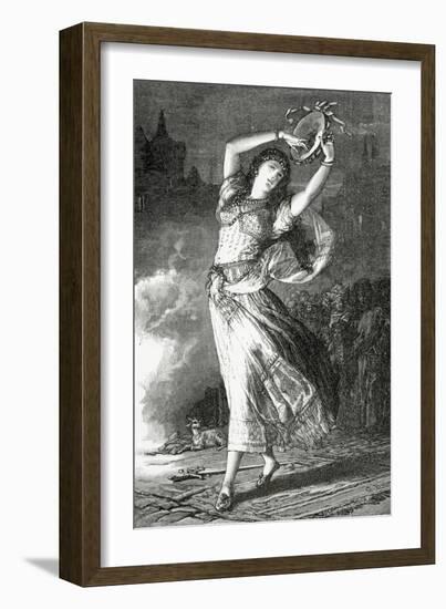 La Esmeralda - Illustration from Notre Dame De Paris, 19th Century-Gustave Brion-Framed Giclee Print