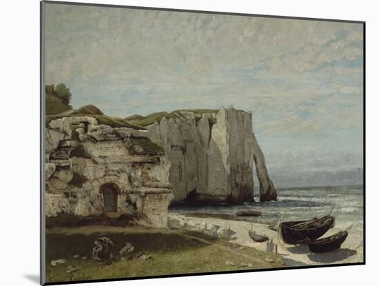 La falaise d'Etretat après l'orage-Gustave Courbet-Mounted Giclee Print
