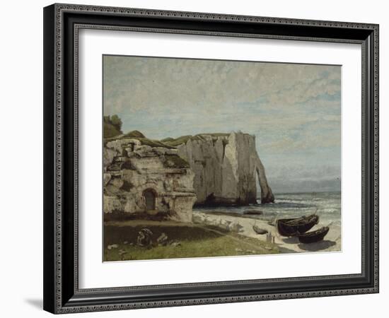 La falaise d'Etretat après l'orage-Gustave Courbet-Framed Giclee Print