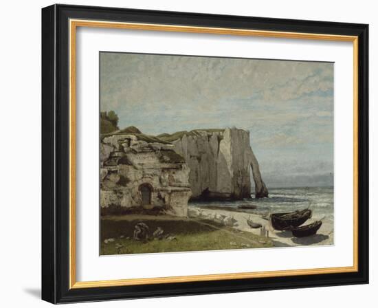 La falaise d'Etretat après l'orage-Gustave Courbet-Framed Giclee Print