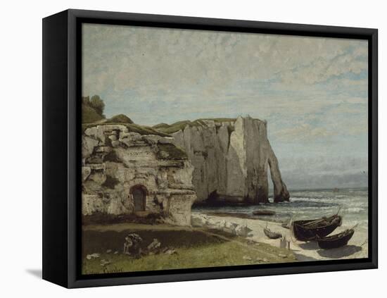 La falaise d'Etretat après l'orage-Gustave Courbet-Framed Premier Image Canvas