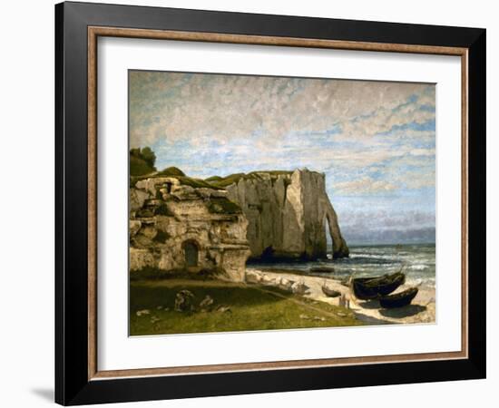 La Falaise d'Etretat-Gustave Courbet-Framed Giclee Print