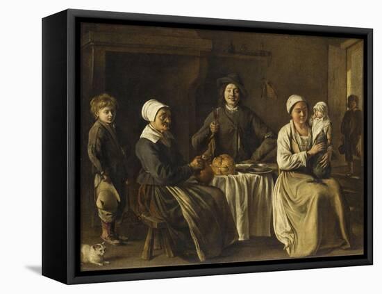 La Famille heureuse ou le retour du baptême-Louis Le Nain-Framed Premier Image Canvas