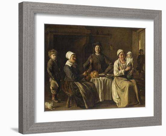 La Famille heureuse ou le retour du baptême-Louis Le Nain-Framed Giclee Print