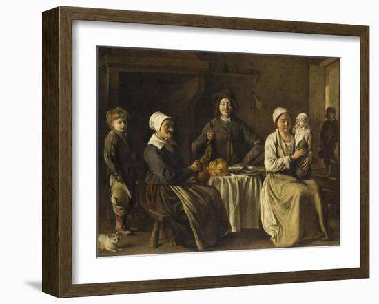 La Famille heureuse ou le retour du baptême-Louis Le Nain-Framed Giclee Print