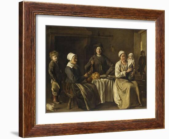 La Famille heureuse ou le retour du baptême-Louis Le Nain-Framed Giclee Print