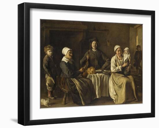 La Famille heureuse ou le retour du baptême-Louis Le Nain-Framed Giclee Print