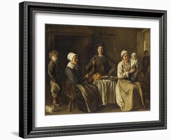 La Famille heureuse ou le retour du baptême-Louis Le Nain-Framed Giclee Print