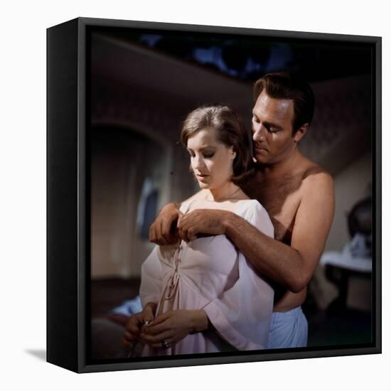 La Fantastique histoire vraie d'Eddie Chapman TRIPLE CROSS by Terence Young with Romy Schneider and-null-Framed Stretched Canvas