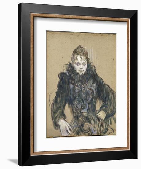 La femme au boa noir-Henri de Toulouse-Lautrec-Framed Giclee Print