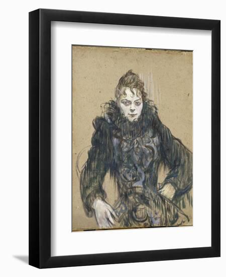 La femme au boa noir-Henri de Toulouse-Lautrec-Framed Giclee Print